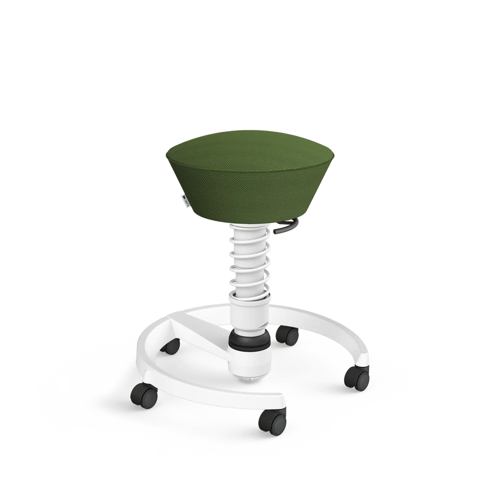 Swopper Air, green Runner 3D mesh, white frame, castors