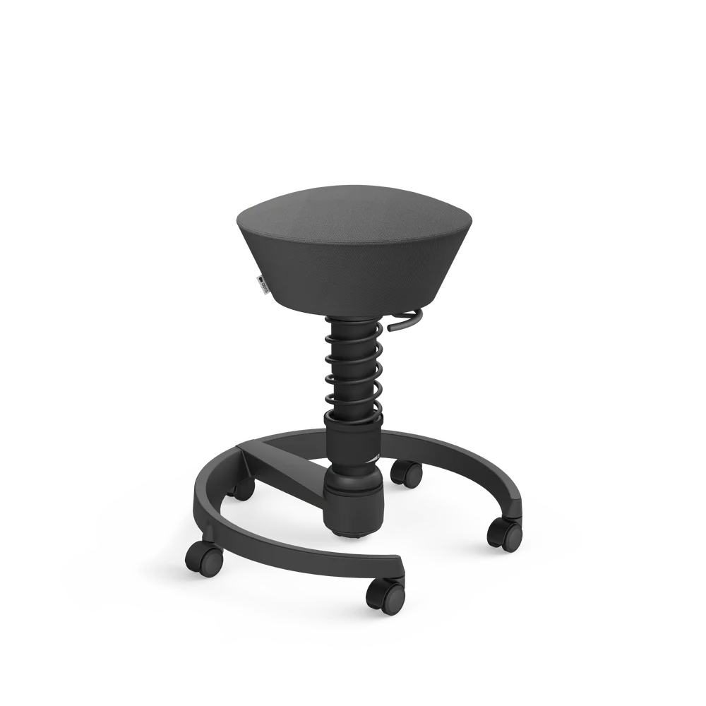 Swopper, slate grey Select wool blend, black frame, castors