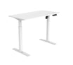 GetUpDesk Elite white electric adjustable desk with single motor and memory button controller for offices and homes.