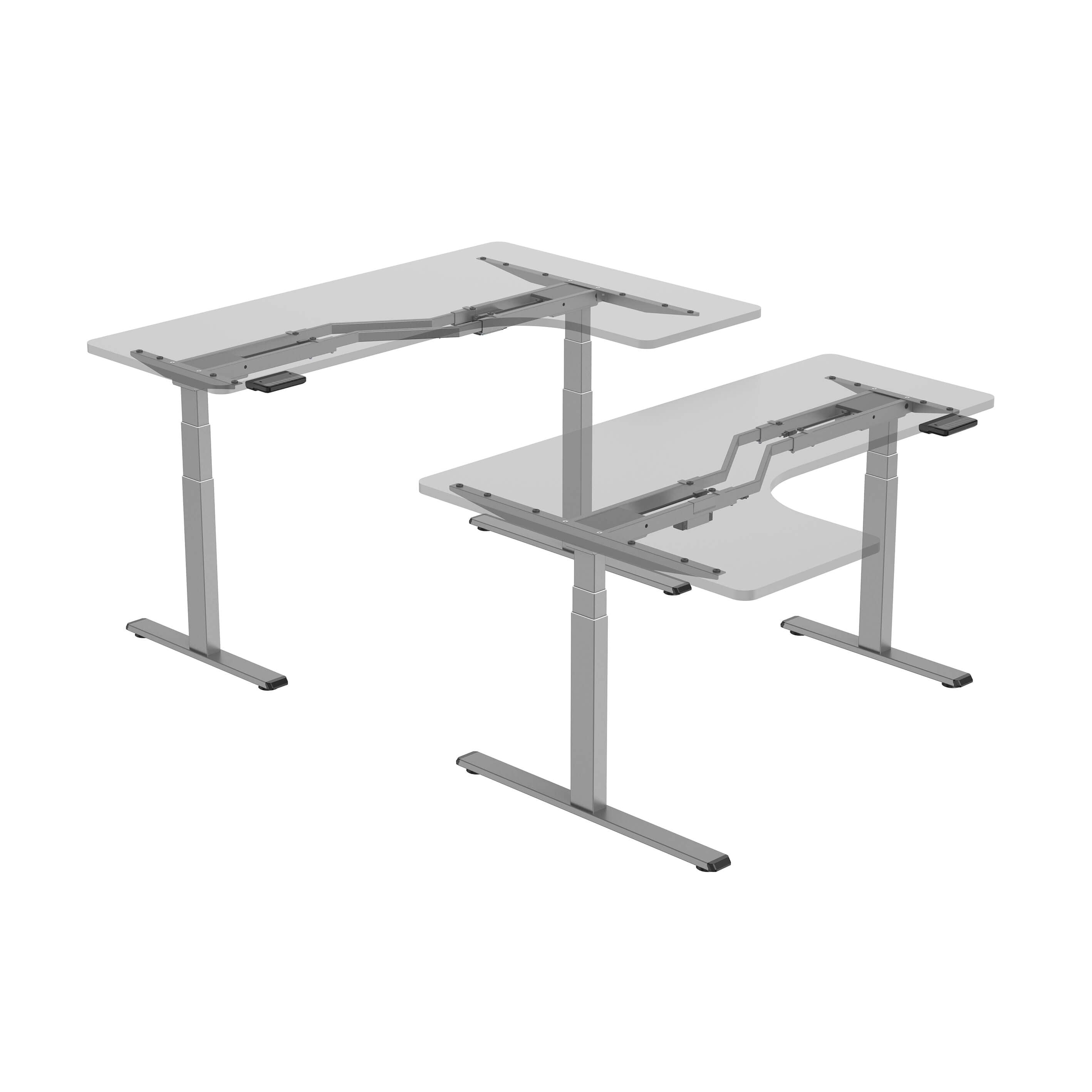 GetUpDesk Duo Z electric adjustable desk frame in grey with dual motors for ergonomic workstations.