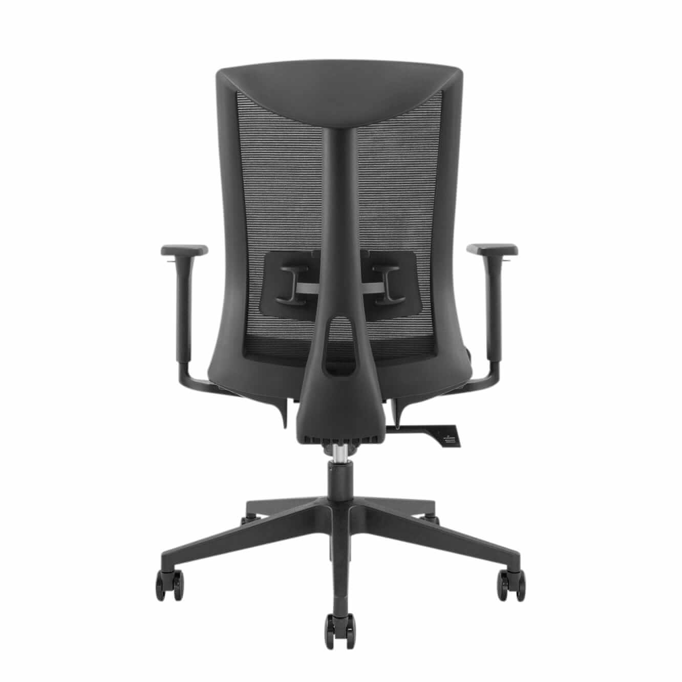 Kasper Comfort office chair back view with ergonomic mesh backrest, adjustable armrests, and lumbar support for optimal comfort