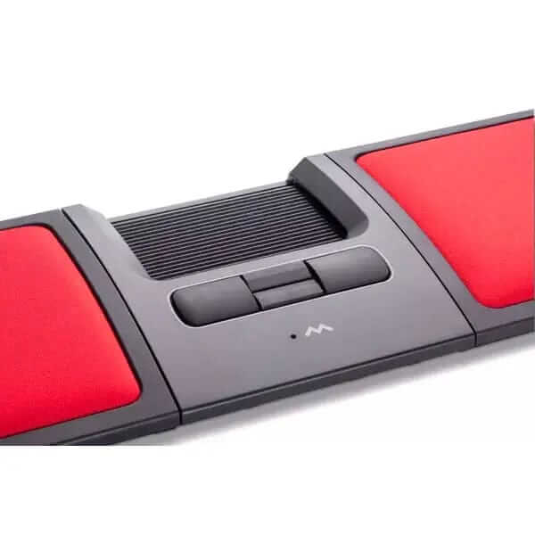 Lite Red Mousetrapper mouse controller with touch pad and soft wrist support, designed for ergonomic use with standard keyboards.