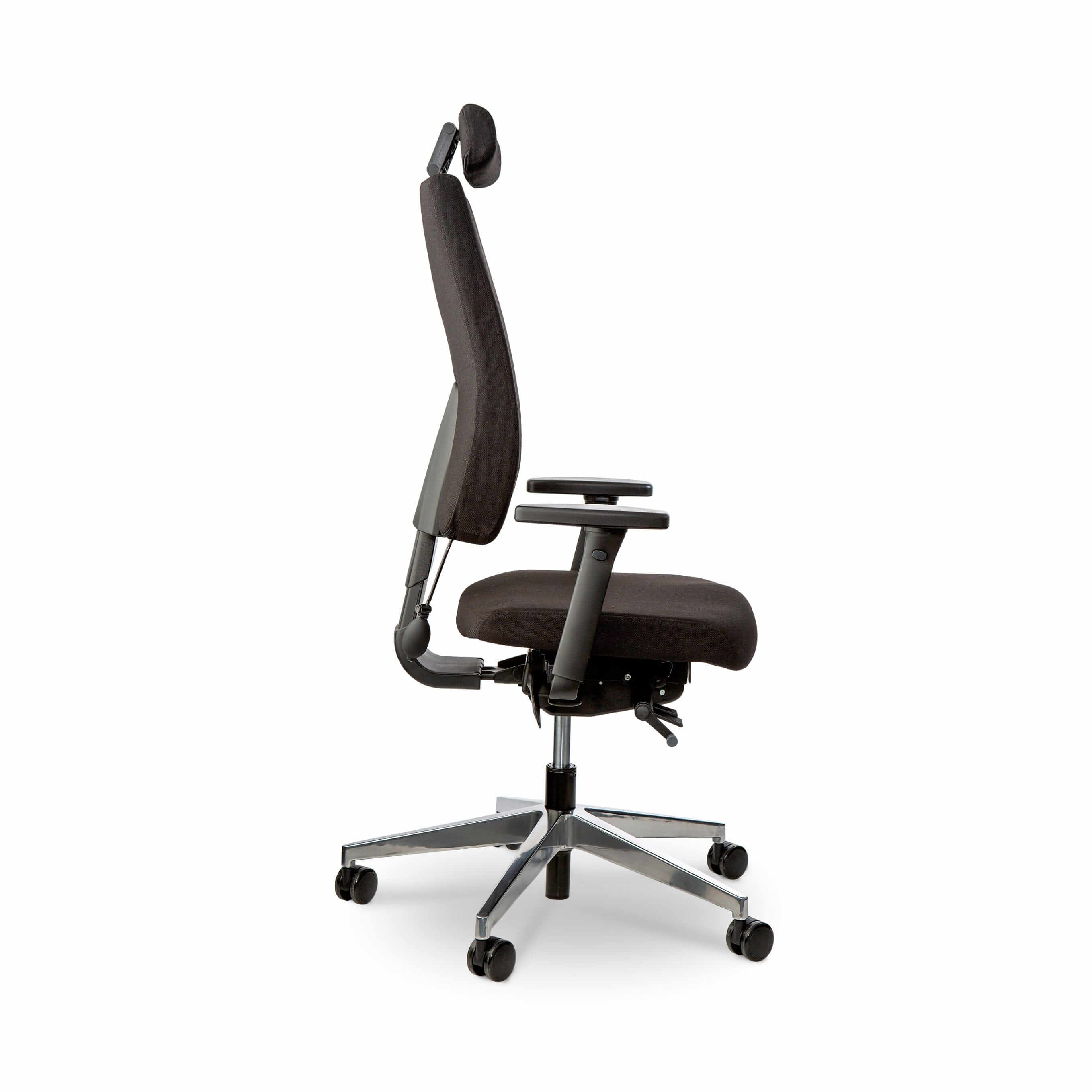 Black Joonatan office chair with ergonomic lumbar support and adjustable features for comfort and customizability.